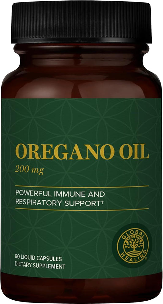 Global Healing Center - Oregano Oil Capsules with Organic Ingredients & Cayenne Pepper Extract, Oregano Capsules for Immune System Support, Respiratory Health, Digestion, Gas & Gut Wellness (60 Count)