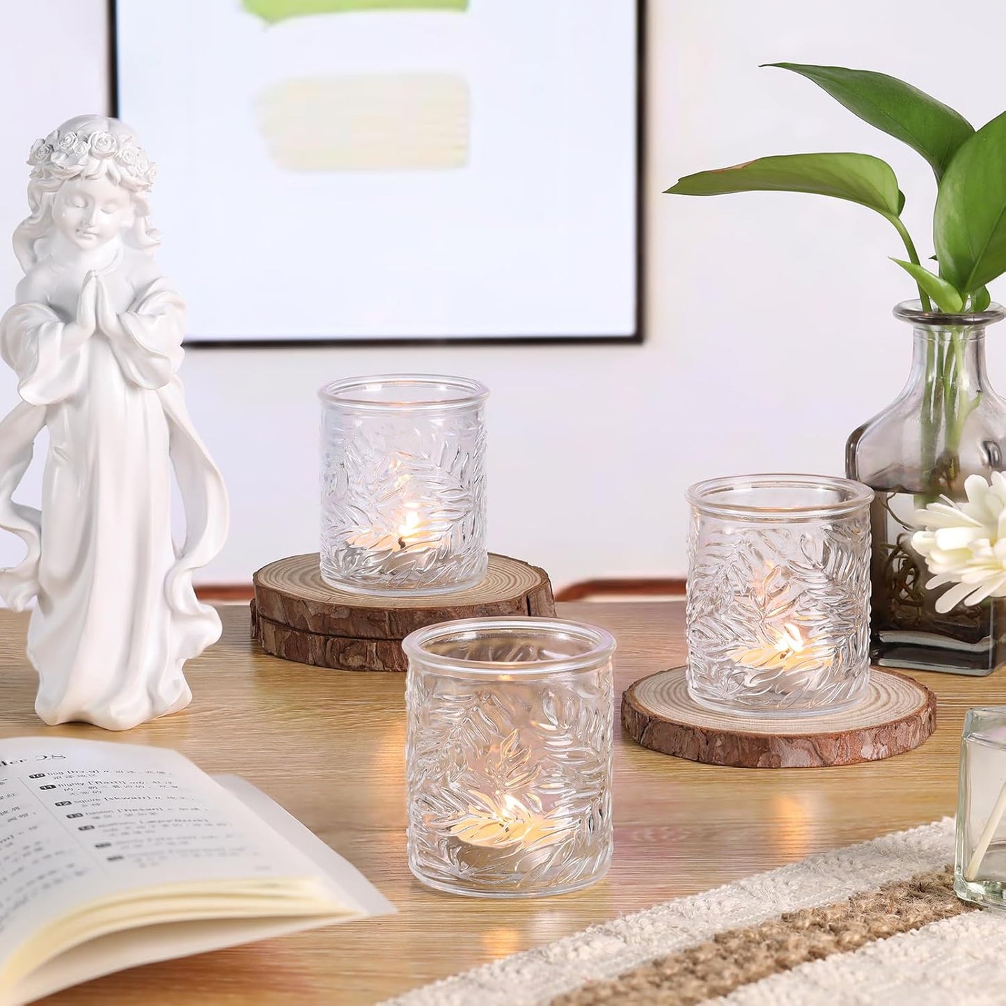 24 pcs Clear Votive Candle Holders, Glass Candle Holders for Home Decor, Tea Light Candle Holder for Wedding Table Centerpiece Decor