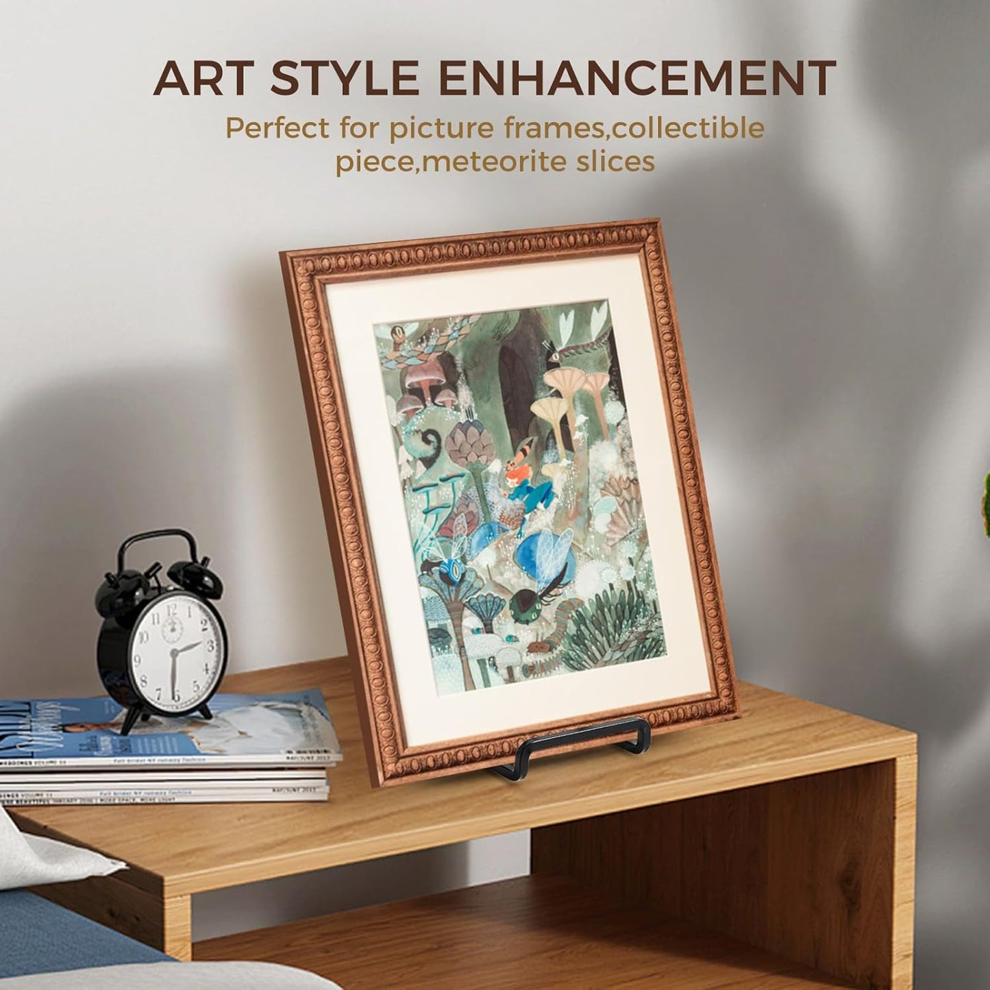 Plate Holder Easel Display Stand - 8 inch Metal Plate Stands for Display - Tabletop Picture Stand - Black Iron Easels for Display Pictures | Photo Frames | Book | Decorative Plates | Plaque - 2 Pack