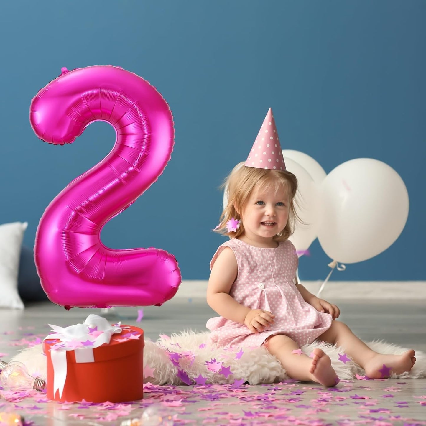 Hot Pink 5 Balloon,40 Inch Number 5 Balloon,5 Birthday Balloon Decorations, Foil Mylar Helium 5 Balloon Number for Birthday Party Decorations