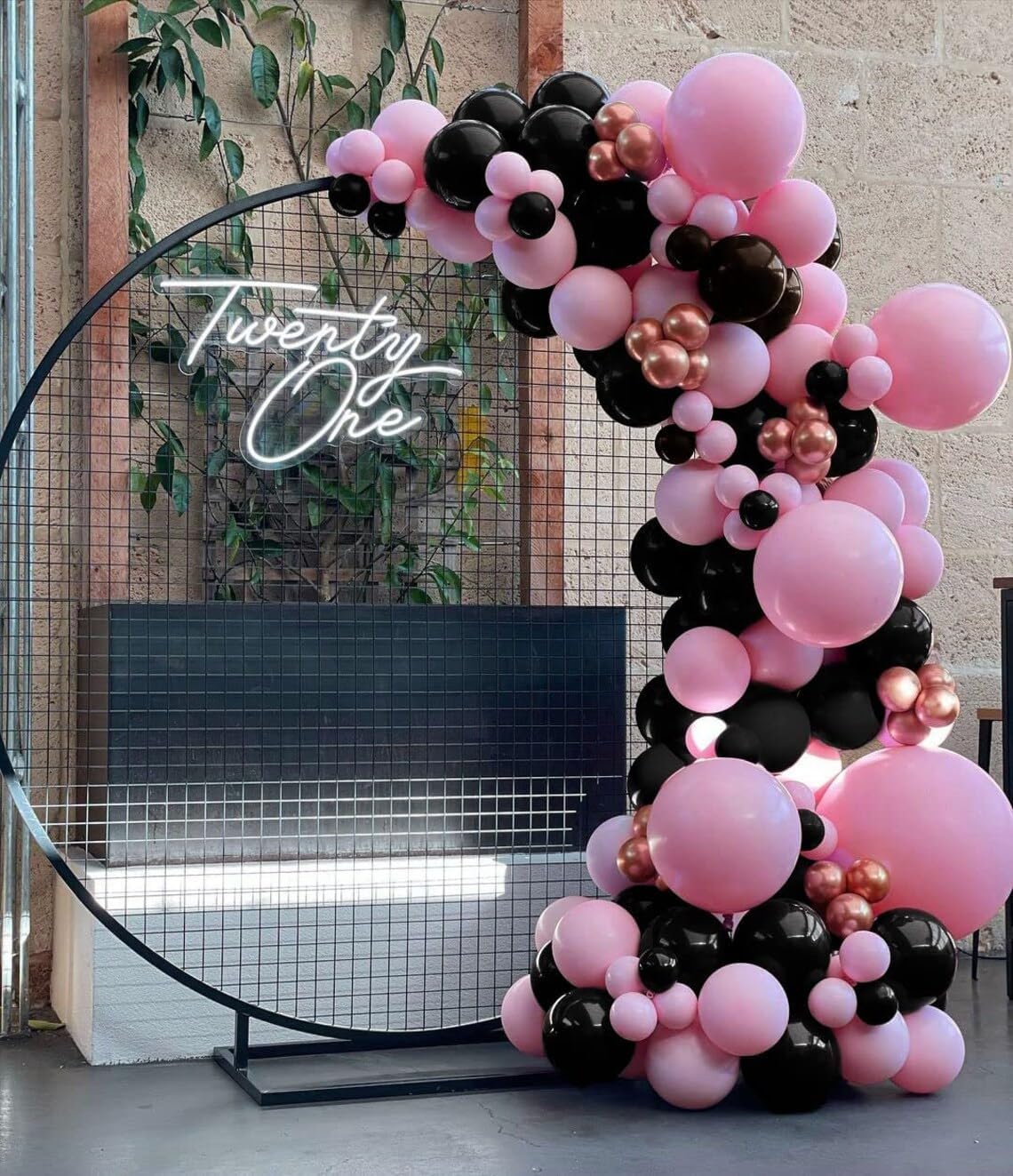 Pink and Black Balloons, 12 Inch Hot Pink Black Balloons Set with Black Pink Confetti Balloons, Pastel Pink Light Pink Black Balloons for Girl Birthday Party Wedding Decorations