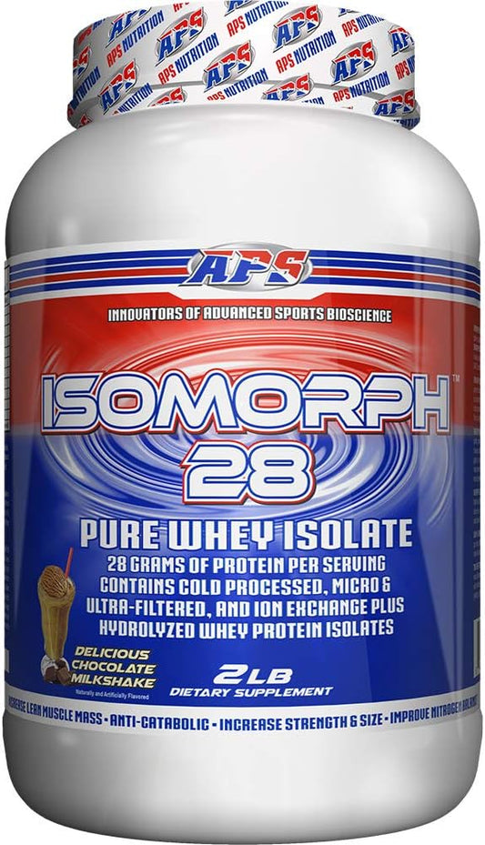 APS Nutrition IsoMorph 28 Protein Powder | Pure Whey Isolate | Cold Pressed, Ultra- Filtered, & Ion Exchange Isolates | 28g Protein | 2 Pound (Chocolate Milkshake)