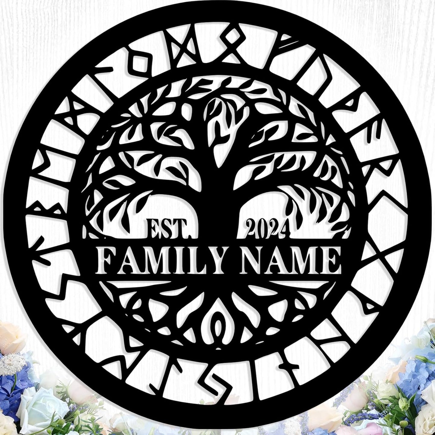 Personalized Tree of Life Metal Sign Wall Art Decor, Custom Wedding Gifts for Couples, Custom Family Name Sign, Christmas Valentine's Day Housewarming Gifts