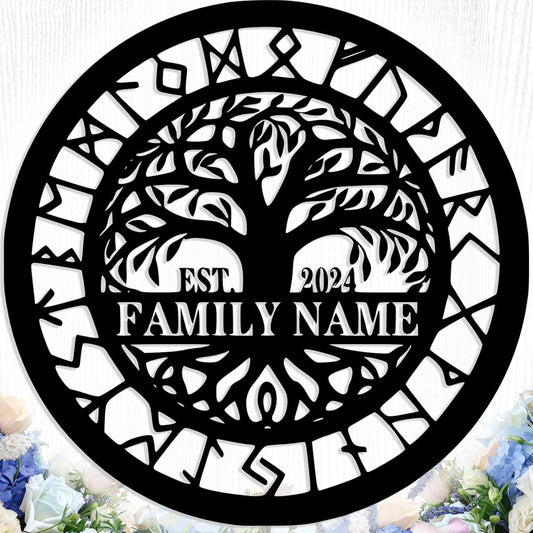 Personalized Tree of Life Metal Sign Wall Art Decor, Custom Wedding Gifts for Couples, Custom Family Name Sign, Christmas Valentine's Day Housewarming Gifts