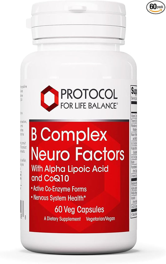 PROTOCOL FOR LIFE BALANCE B Complex Neuro Factors - with Vitamin C, Alpha-Lipoic Acid, CoQ10, and More - 60 Veg Caps