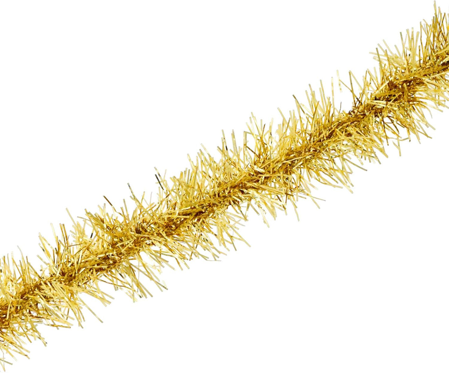 Mandala Crafts Gold Tinsel Garland - Thin Metallic Foil Glitter Mini Garland for Christmas Tree, Party, Wedding Decor, and Holiday Decorations