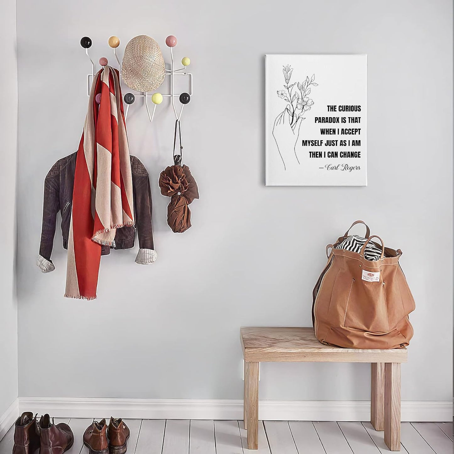 PHAMTE Mental Health Quote Wall Art,Inspirational Quote Therapy Psychotherapy Print Framed Canvas Painting Artwork For Social Worker Therapist Counseling Office Hospital Decor(11x14 Inch)