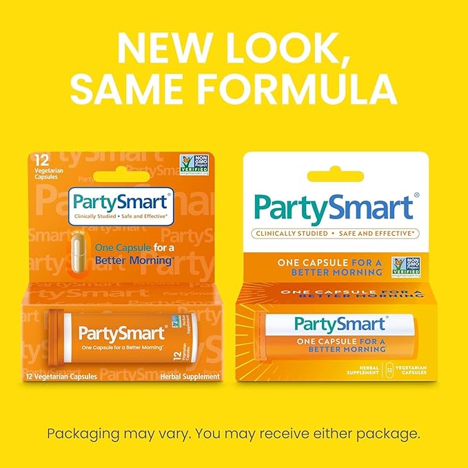 Himalaya PartySmart, One Capsule for a Better Morning, Plant-Based, Liver Support, Better Morning After Drinking, Clinically Studied, Non-GMO Project Verified, 12 Capsules, 2 Pack