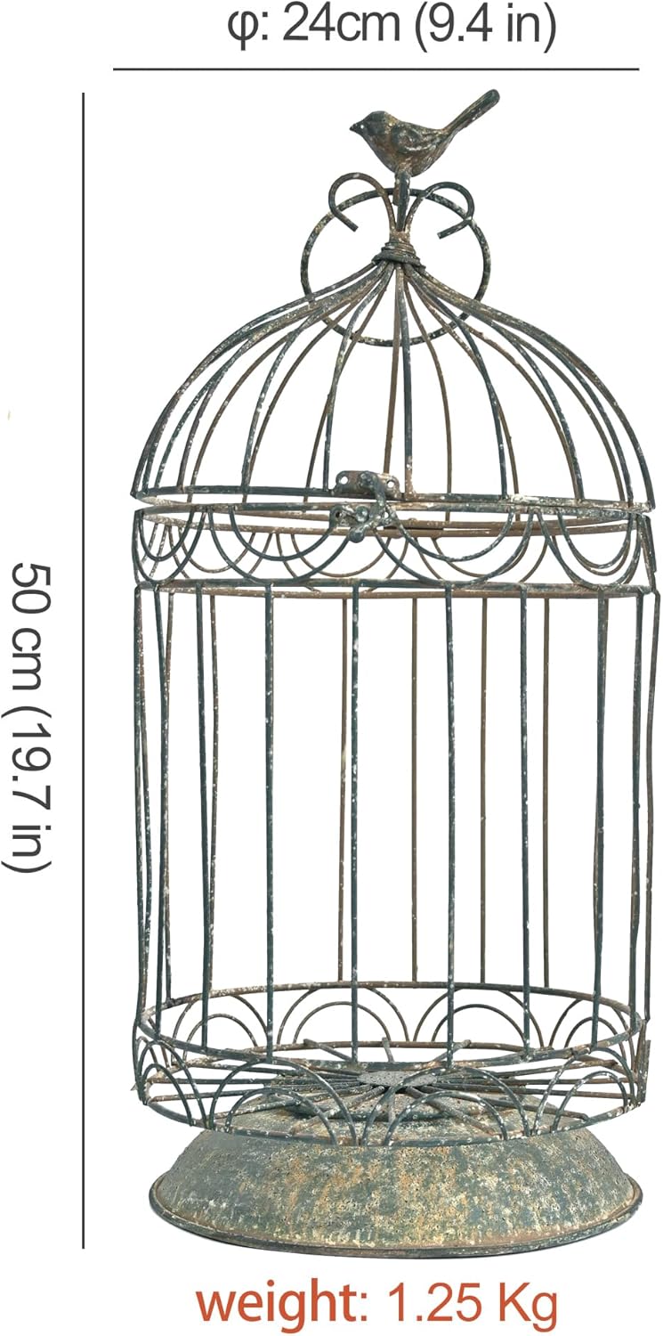 Rustic Farmhouse Metal Planter Holder Vintage Birdcage Distressed Deractive Plants Stand for Wedding Decor Party Centerpieces Garden Home Patio Outdoor Indoor Decor