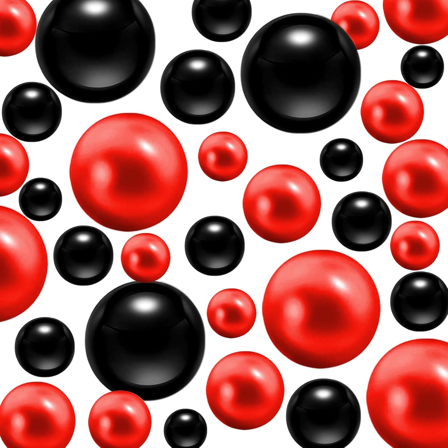300Pcs Pearl Vase Filler, Red Black No Hole Faux Pearl Beads for Centerpieces Vases, Candle Centerpieces, Wedding Birthday Party Home Decor 8/10/14/20mm