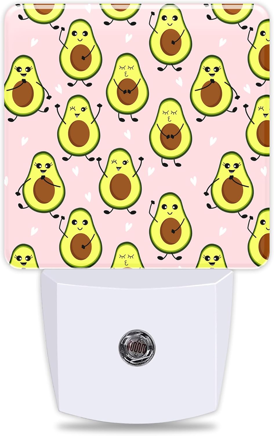 Cute Pink Avocado Night Light Plug into Wall with Dusk to Dawn Light Sensors Heart Shaped Avocado Night Light LED Lamp for Bedroom Hallway Home Wall Decor Nightlight for Girls Boys Men Women