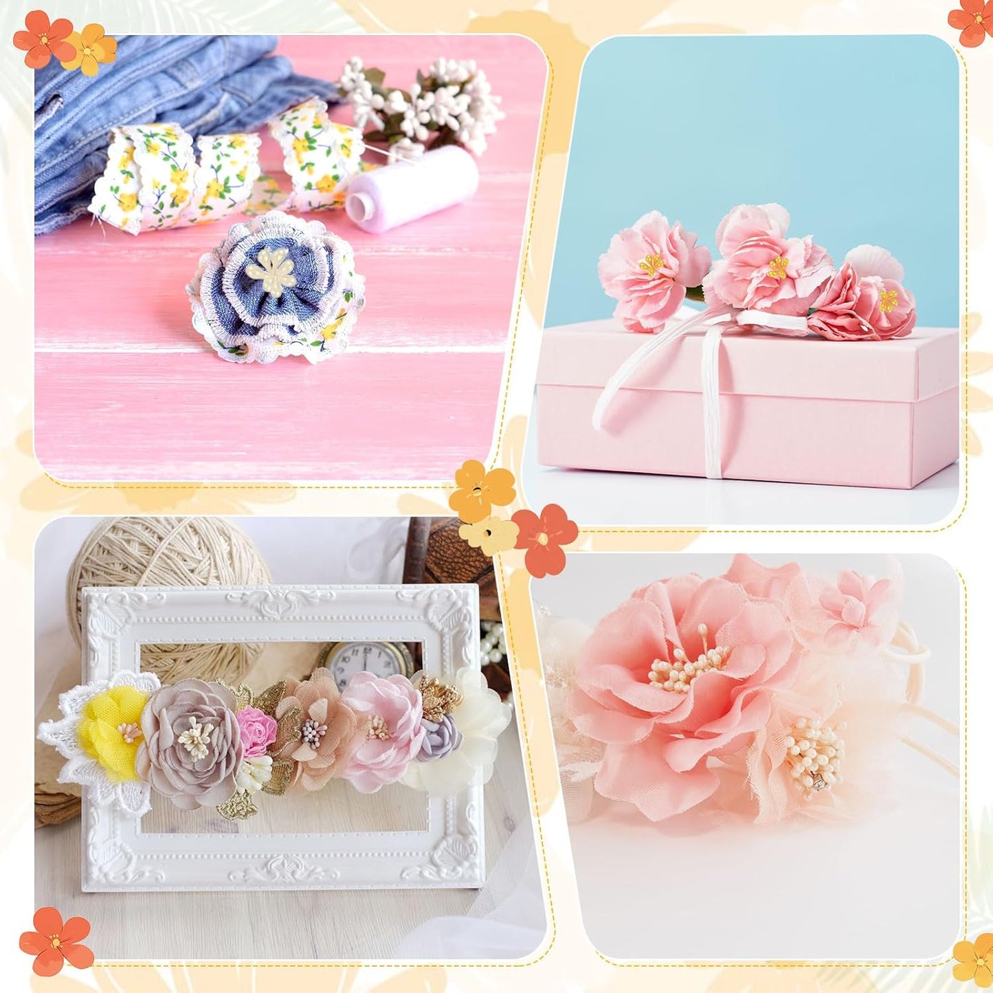 150-Pack Flower Stamens for Crafts, 5mm Double Heads Artificial Pearl Floral Pistil Mini Flower Pollens Stamens for DIY Making/Wedding/Scrapbook Decoration [Light Purple]