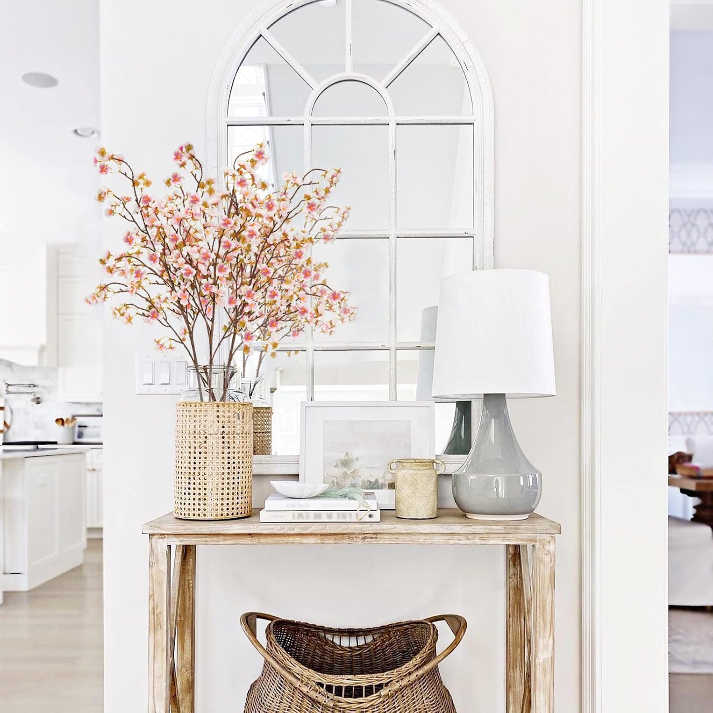 Uieke Silk Cherry Blossom Branches, 40.5in Artificial Cherry Blossom Flowers Long Stems Fake Flowers Vase Arrangements for Wedding Home Japanese Decor, Set of 3, Pink