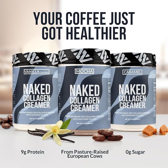 Naked Collagen Mocha Coffee Creamer - Collagen Creamer For Coffee - Dairy-Free, Gluten-Free, GMO-Free - Support Hair, Skin, and Nails - 40 Servings