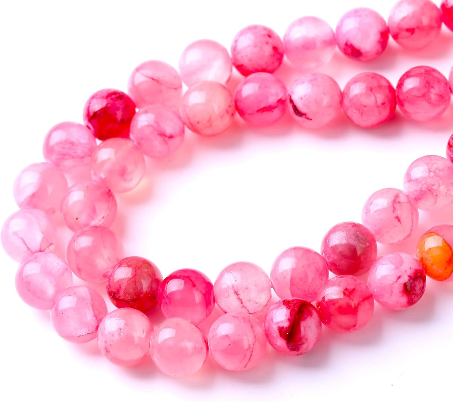 Blood Red Persian Jade Stone Beads Gemstone Round Crystal Energy Jade Beads Stone Beads for Jewelry Making DIY Bracelet Necklace Jewelry Making 1 Strand 15.5inch 35PCS 10MM