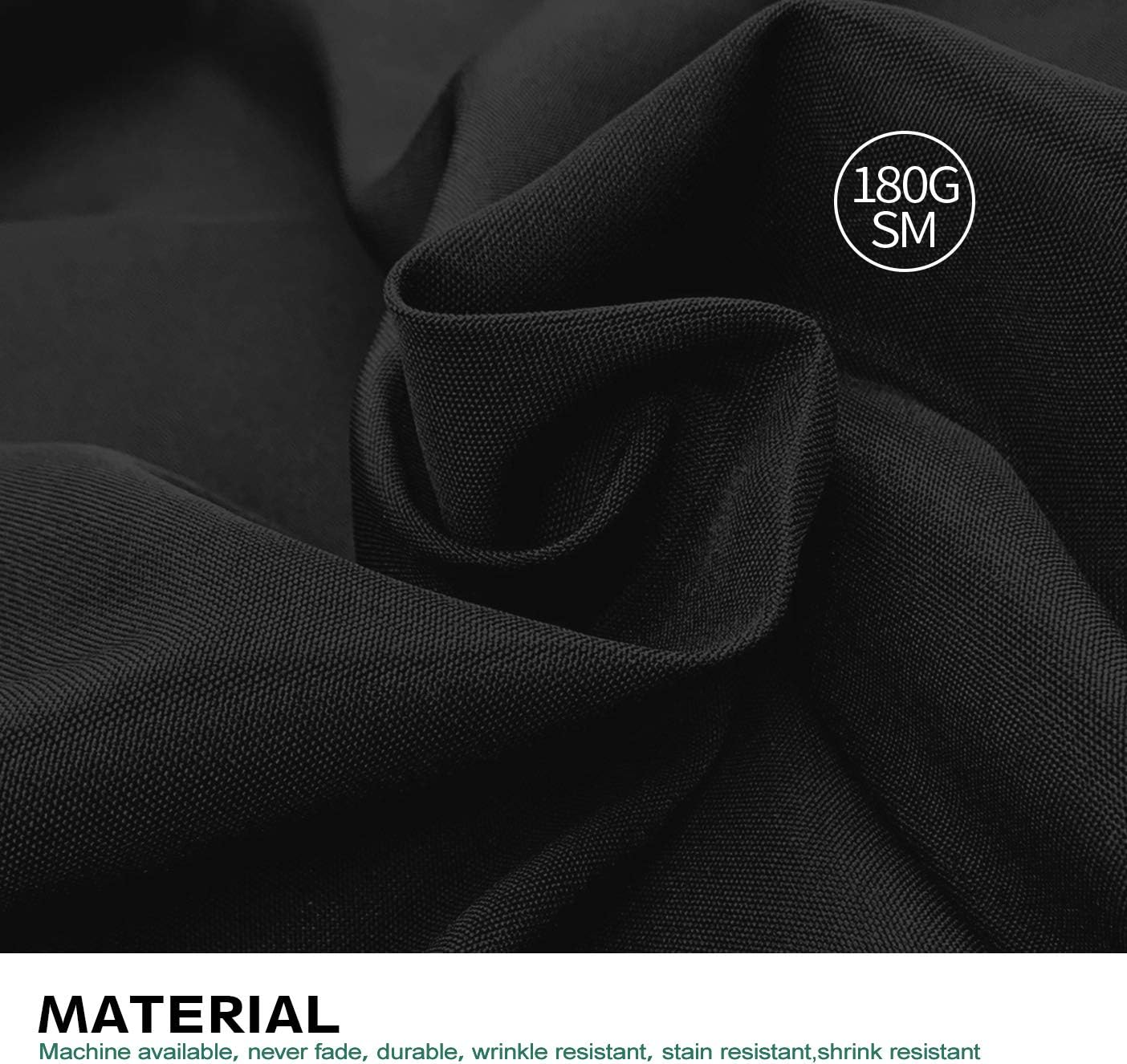 Surmente 2 Pack Black Tablecloth 60 x 102-inch Rectangular Polyester Table Cloth for Weddings, Banquets, or Restaurants