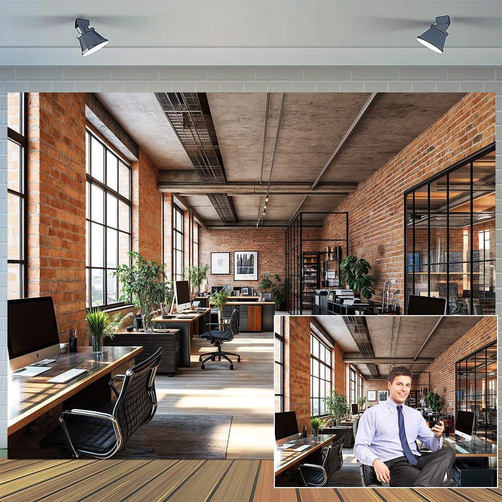 8X8ft Office Video Photo Backdrop Photography Background for Recording Conference, Zoom Home Podcast Backdrops Photo Booth Prop Decorations Wall Decor Tablecloth