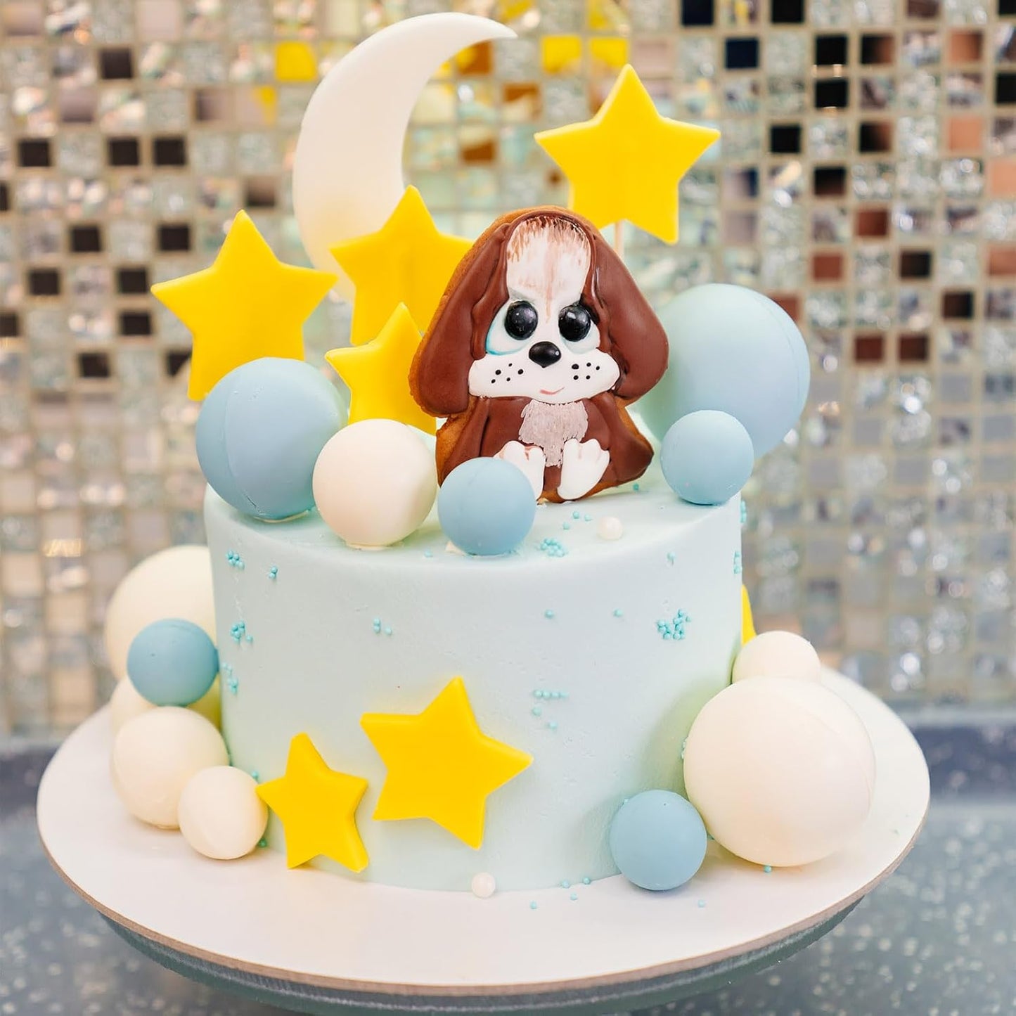 ASTARON 20 Pcs Ball Cake Topper Decorations Mini Balloons Cake Topper Sticks White Balls Cake Picks Cake Topper Balls Cake Decorations for Wedding Birthday Cake Decorations