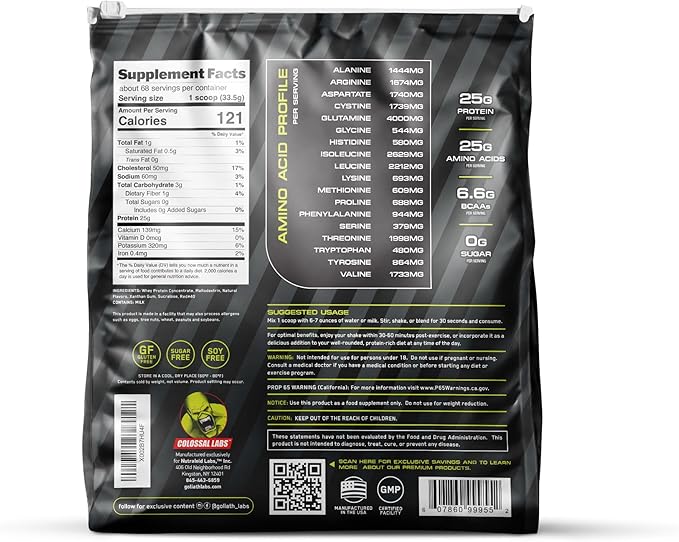 Muscle Protein Whey Powder [5 lbs/Pack of 1]– Cold Filtered, 25g Pure Protein, 6.6g BCAAs (Packaging May Vary) (5LB, Vanilla)