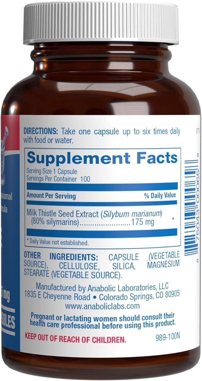 Silymarin Milk Thistle Extract Capsules - Clinical Milk Thistle Liver Supplements for Women & Men with Standardized 80% Silymarin for Liver Cleanse Detox Support - Vegan Made in the USA - 100 Servings