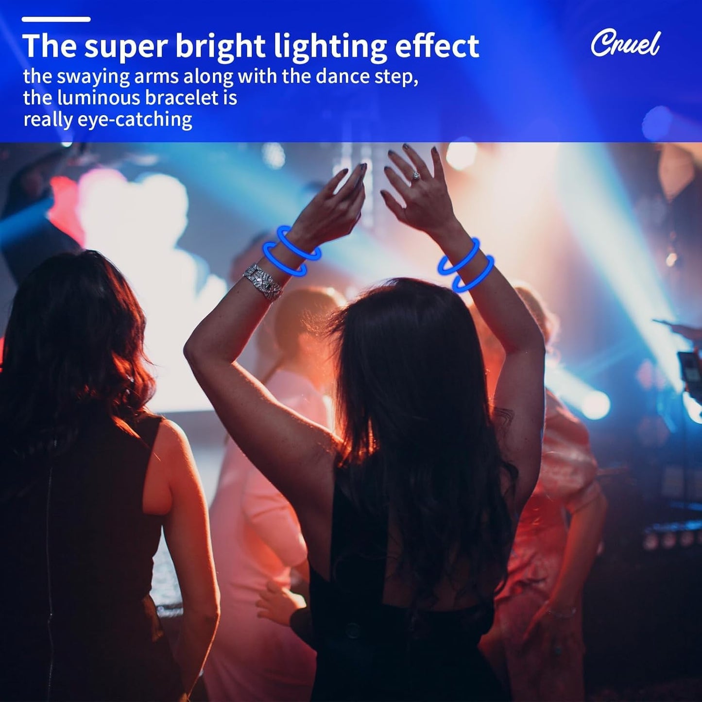 60 Pack 8” Blue Glow Sticks Bulk with 60 Connectors Neon Glow In The Dark Party favors Supplies for Holiday Birthday Party Decoration (Blue)