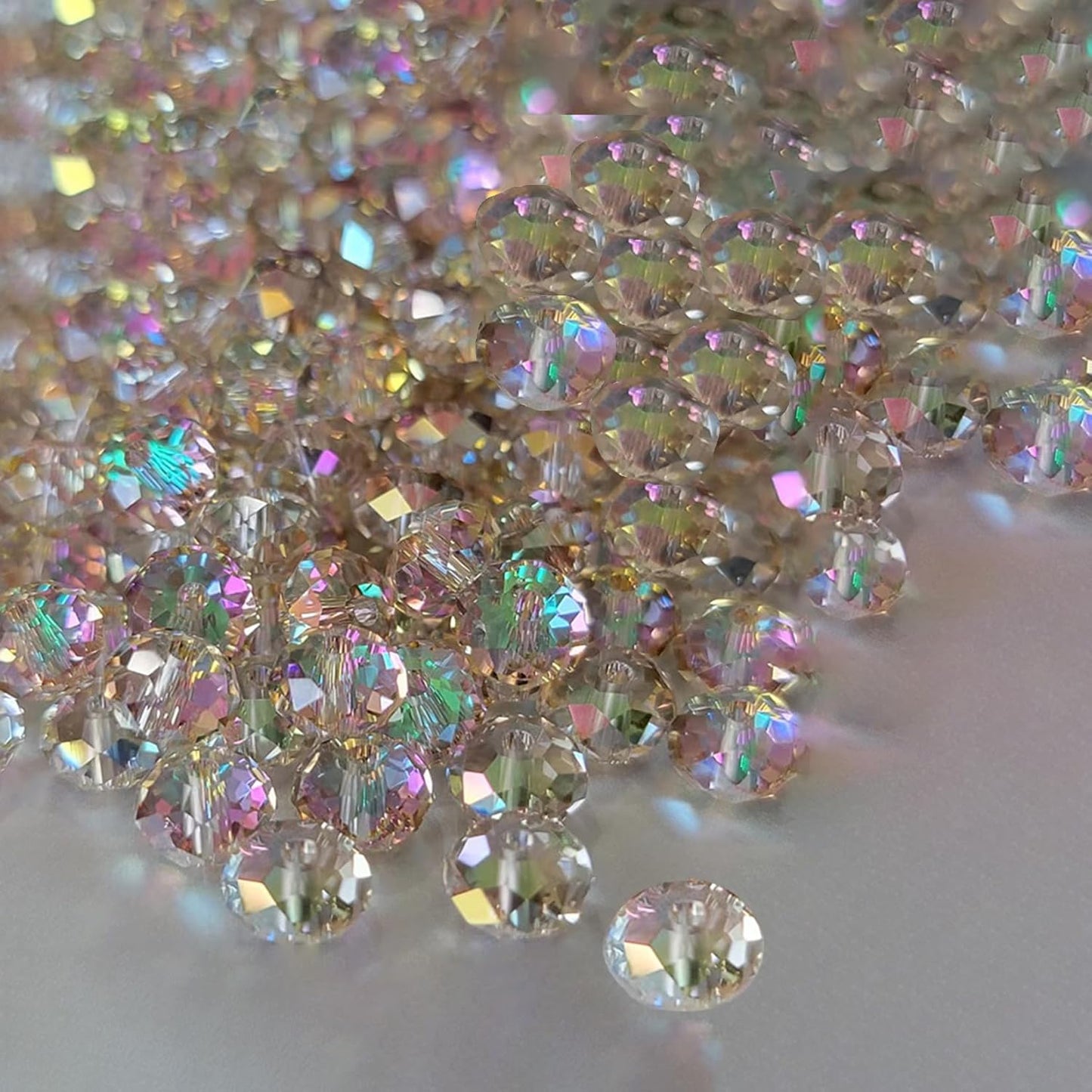 1200Pcs 4mm 4 for Jewelry Making Beads for Bracelets Necklace Pendants Making Supplies(Silver Champagne)