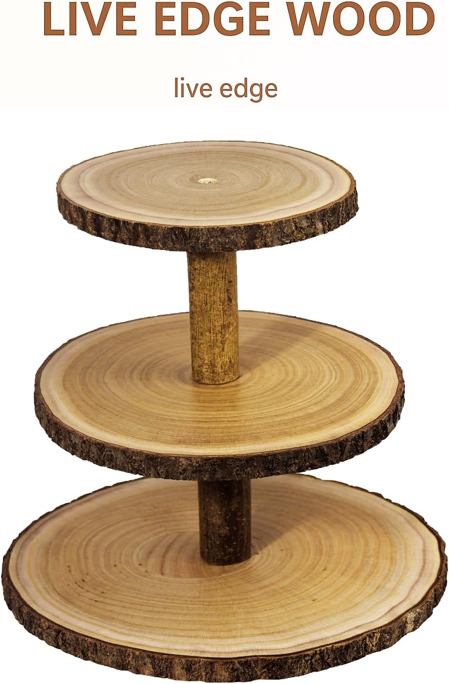 Cupcake Stand Wood Dessert Stands 3 Tier Cupcake Tower Large Cupcake Display Stand Rustic Cupcake Tier Stand for Woodland Baby Shower Decorations,Wedding,Birthday,Party,Farmhouse Decor