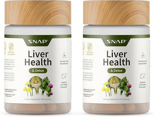 Snap Supplements Liver Health Support Supplement, Natural Liver Cleanse Detox and Repair, 60 Count (Pack of 2)