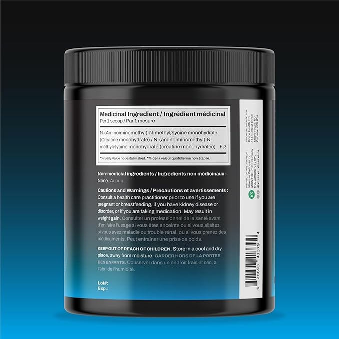 Micronized Creatine Monohydrate Powder – 100% Pure Creatine for Muscle Growth, Strength & Performance – Fast-Absorbing, Ultra-Fine & Unflavored – Vegan – 200 Servings (1000g, Made in Canada)