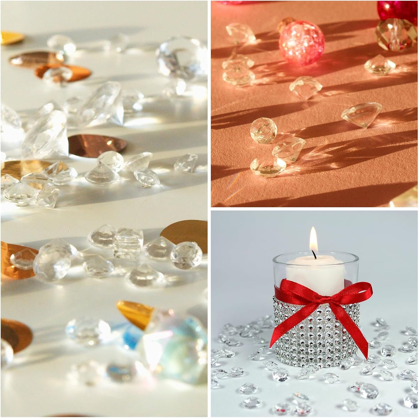 PATIKIL 4000 Pcs Wedding Table Scatter Confetti Crystals 6mm Acrylic Diamonds Vase Fillers Gems for Table Centerpiece Decorations Party Vase Beads, Light Green