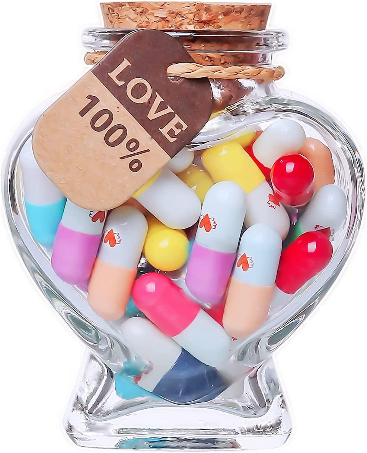 Capsule Letters Message in a Bottle - Cute Things Message Love Letter Gifts for Boyfriend Girlfriend - Message Pills for Valentine's Day, Birthday, Mother's Day Gift (Mixed Color 50PCS)