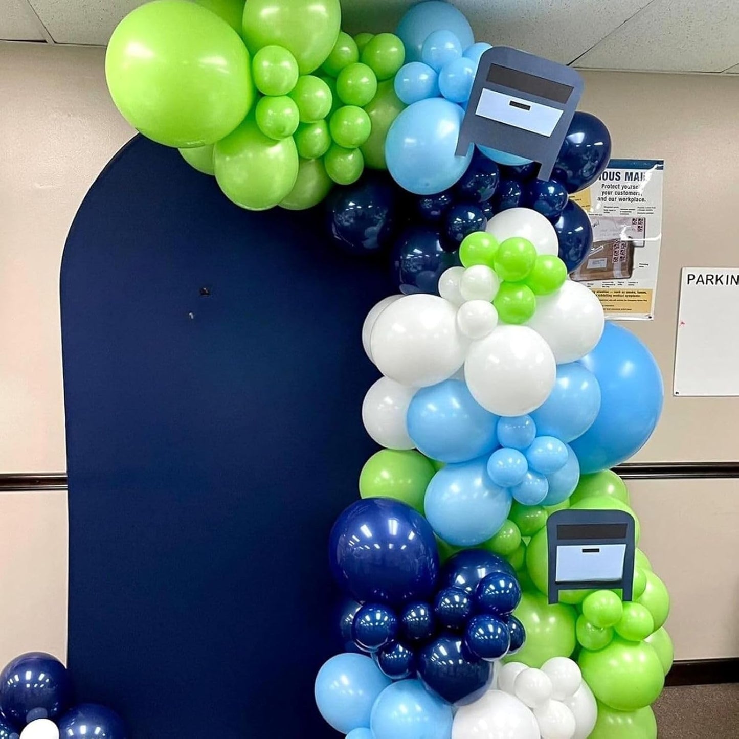 60Pcs Blue and Green Balloons, 12 Inch Navy Blue Fruit Green Confetti Balloons Teal Blue White Latex Balloon for Kids Birthday Baby Shower Jungle Dinosaur Theme Party Decorations