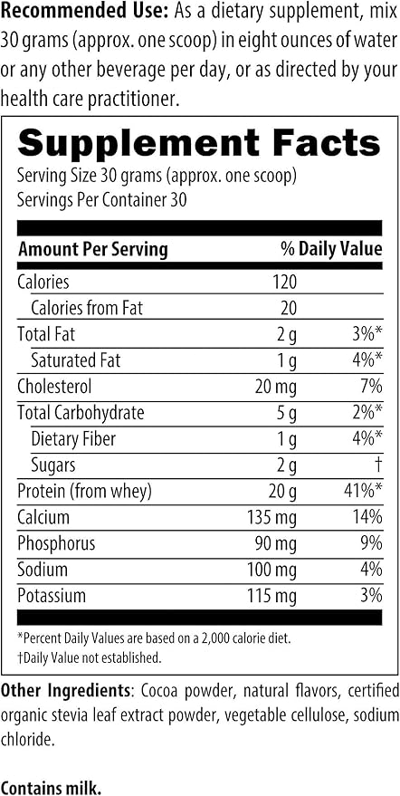 Designs for Health WheyCool - Grass Fed Whey Protein Powder Supplement with 20g Protein, May Support Athletes, Muscles + Energy - Non-GMO + Gluten-Free, Chocolate (30 Servings / 900g)
