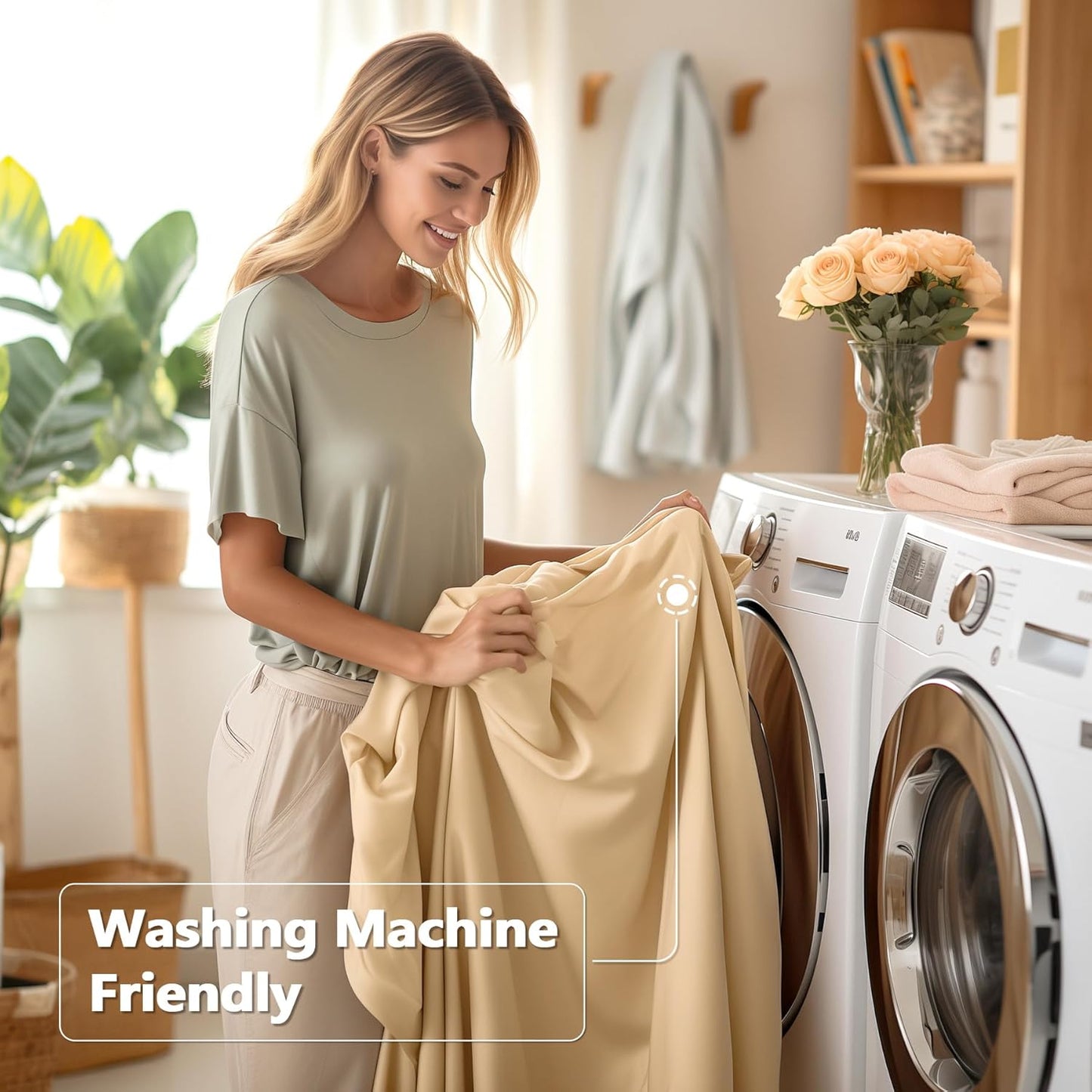 Wish Care 2 Pack Champagne Spandex Table Clothes for 8 Foot Rectangle Tables, 8FT Wrinkle Free Fitted Tablecloths Ruffles Design Table Cover for Party, Banquet, Wedding and Events