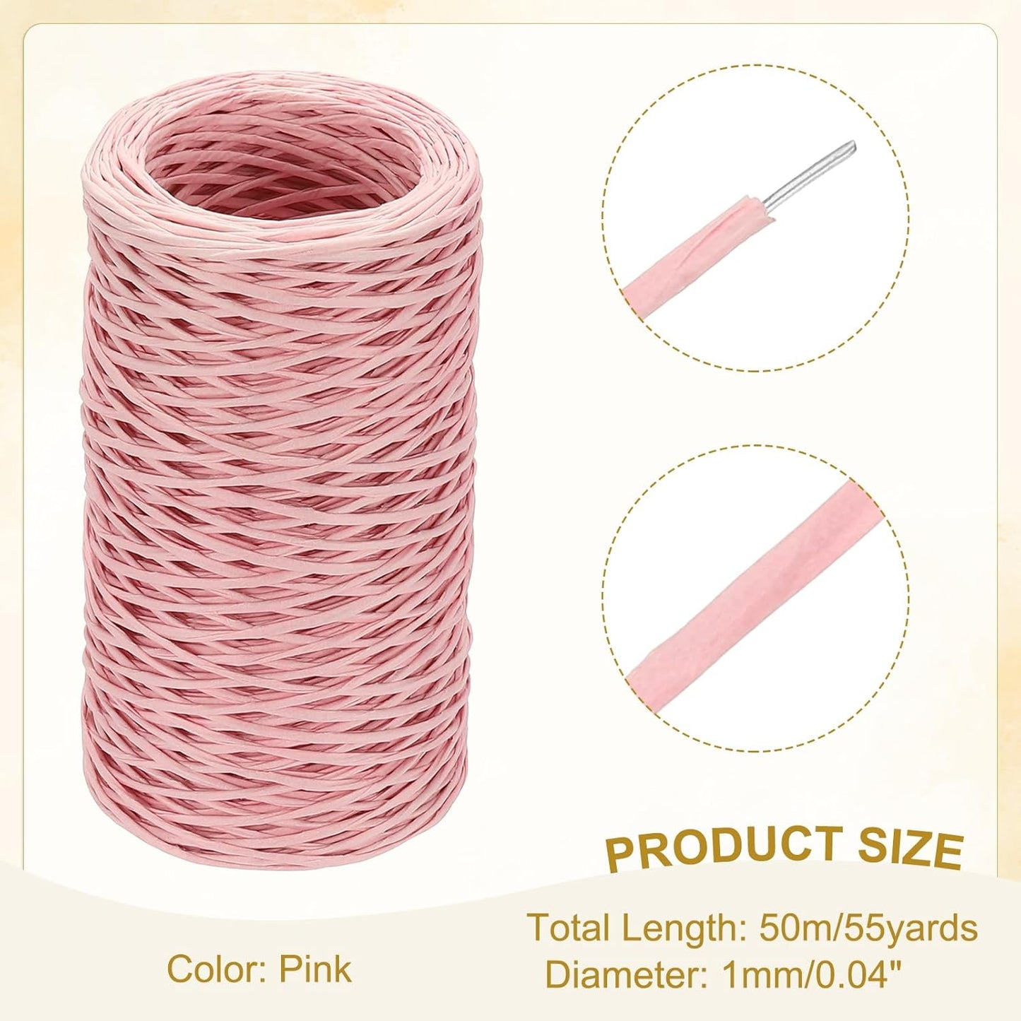 uxcell 55 Yards Floral Bind Wire Wrap Twine, 1mm Floral Wire Vine Bind Wire Rustic Craft Wire for DIY Projects Flower Bouquet Making Wreath Gift Wrapping Wedding Decoration, Pink