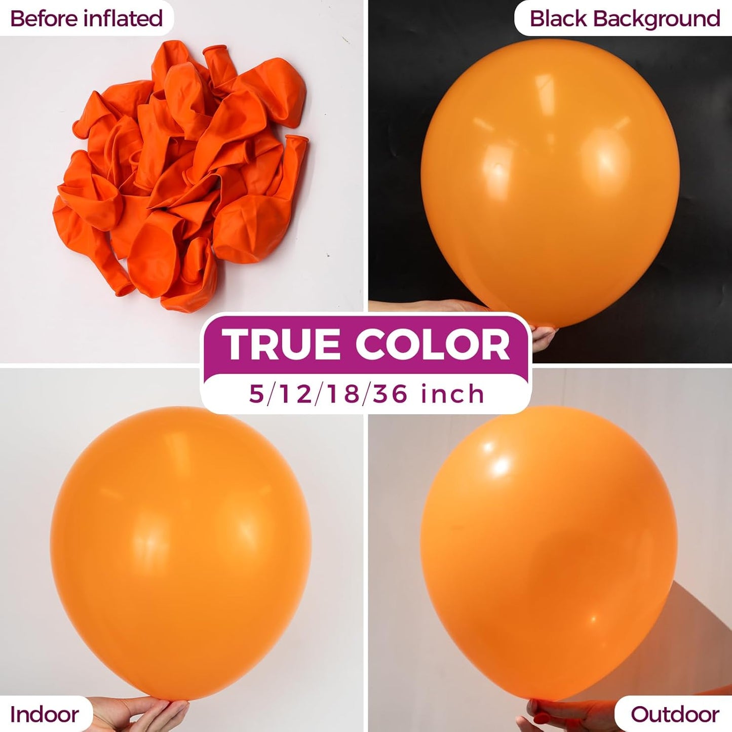 Bezente Orange Balloons Latex Party Balloons - 150 Pack 5 inch Matte Small Orange Helium Balloons for Birthday Wedding Bridal Shower Halloween Party Decorations