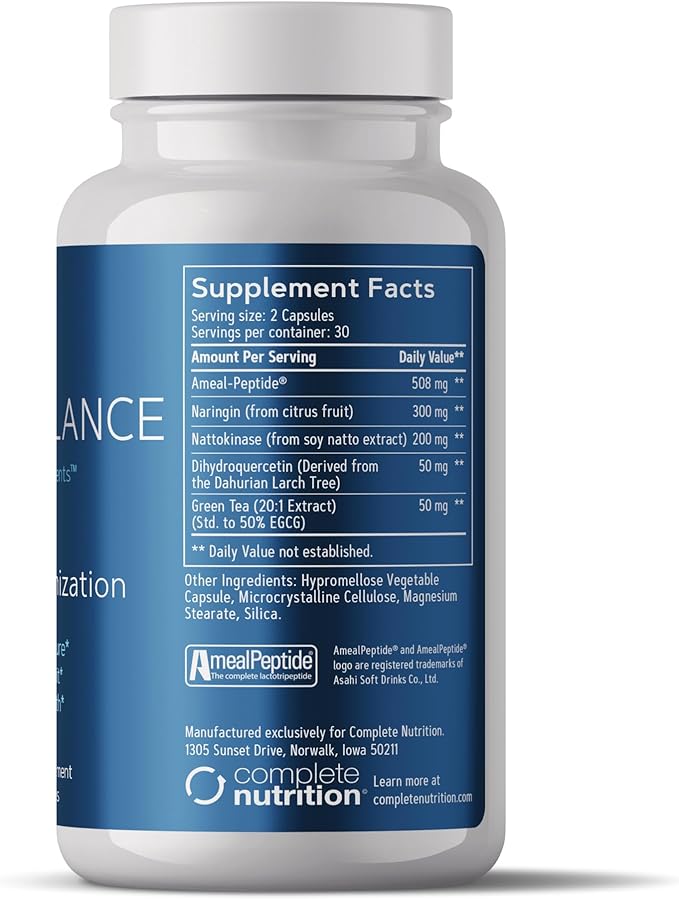 Complete Nutrition HemoBalance Blood Optimization Supplement, 60 Capsules, Supports Hematocrit Levels and Reduces Blood Viscosity