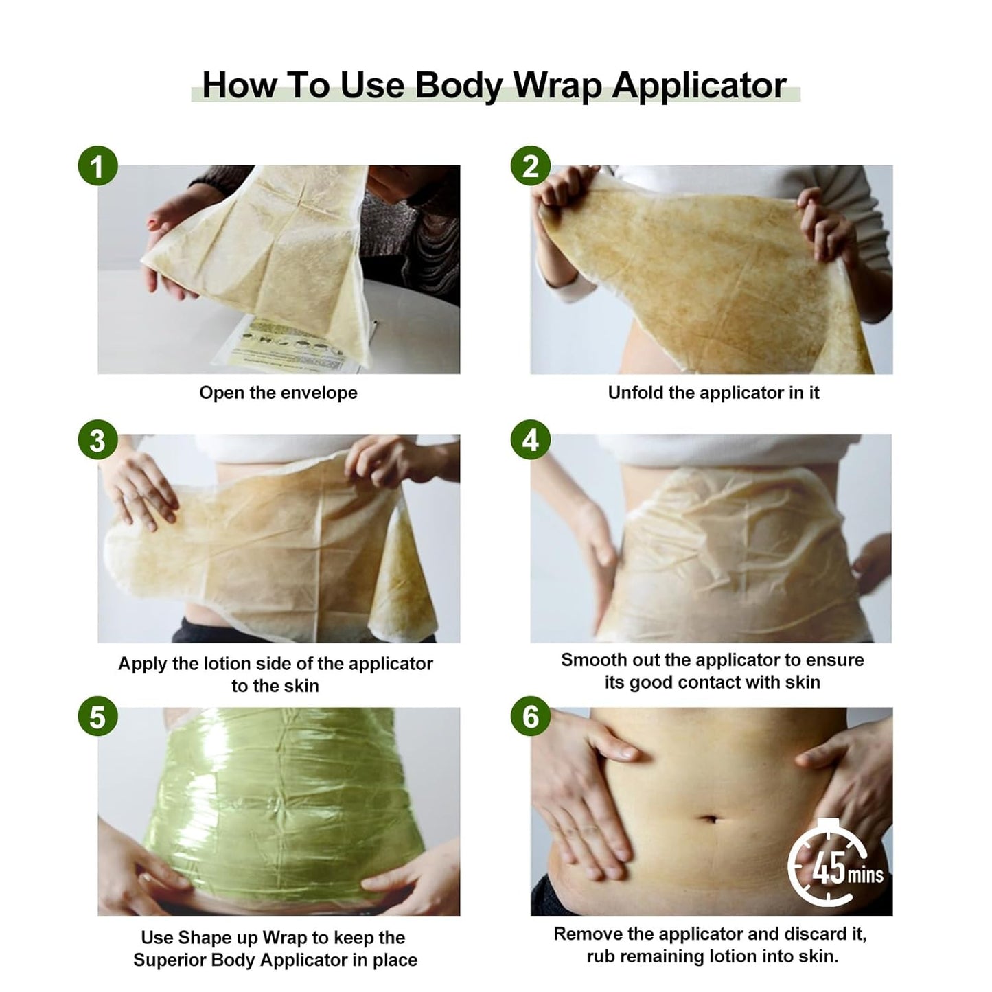 Neutriherbs Body Applicator with Wrap, Effective Nature Formula to Shape, Tone, Firm Body, Works for Belly, Stomach,Legs,Arms,Buttocks (5pcs)