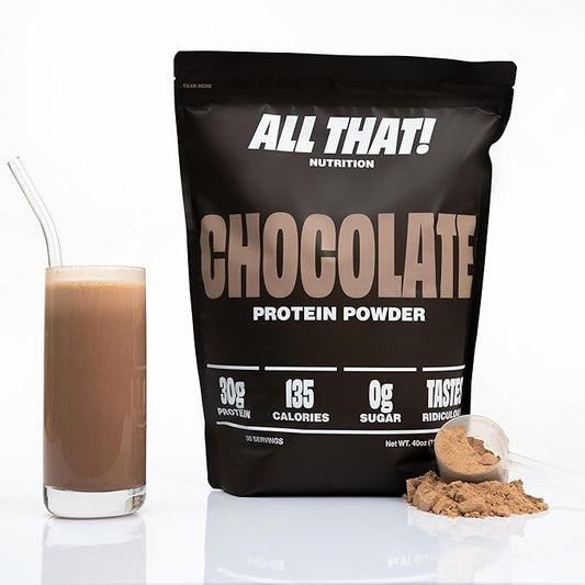 Chocolate Whey Protein Powder, 30G of Protein, Low Calorie & Fast-Absorbing, 0 Sugar, Soy-Free & Gluten-Free Protein Powder, 30 Servings