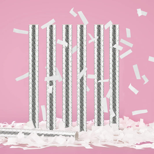 BATTIFE 21Pack White Confetti Wands, 14 Inch Tissue Paper Confetti, Flick Flutter Sticks for Wedding, Celebrations, Anniversary, Birthday, Graduation Party