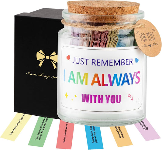 I Am Always With You Jar with 90 Motivational Cards Comfort Gifts for Women Friends, Sympathy Get Well Soon Encouragement Cancer Survivor Recovery Gifts for Women Men