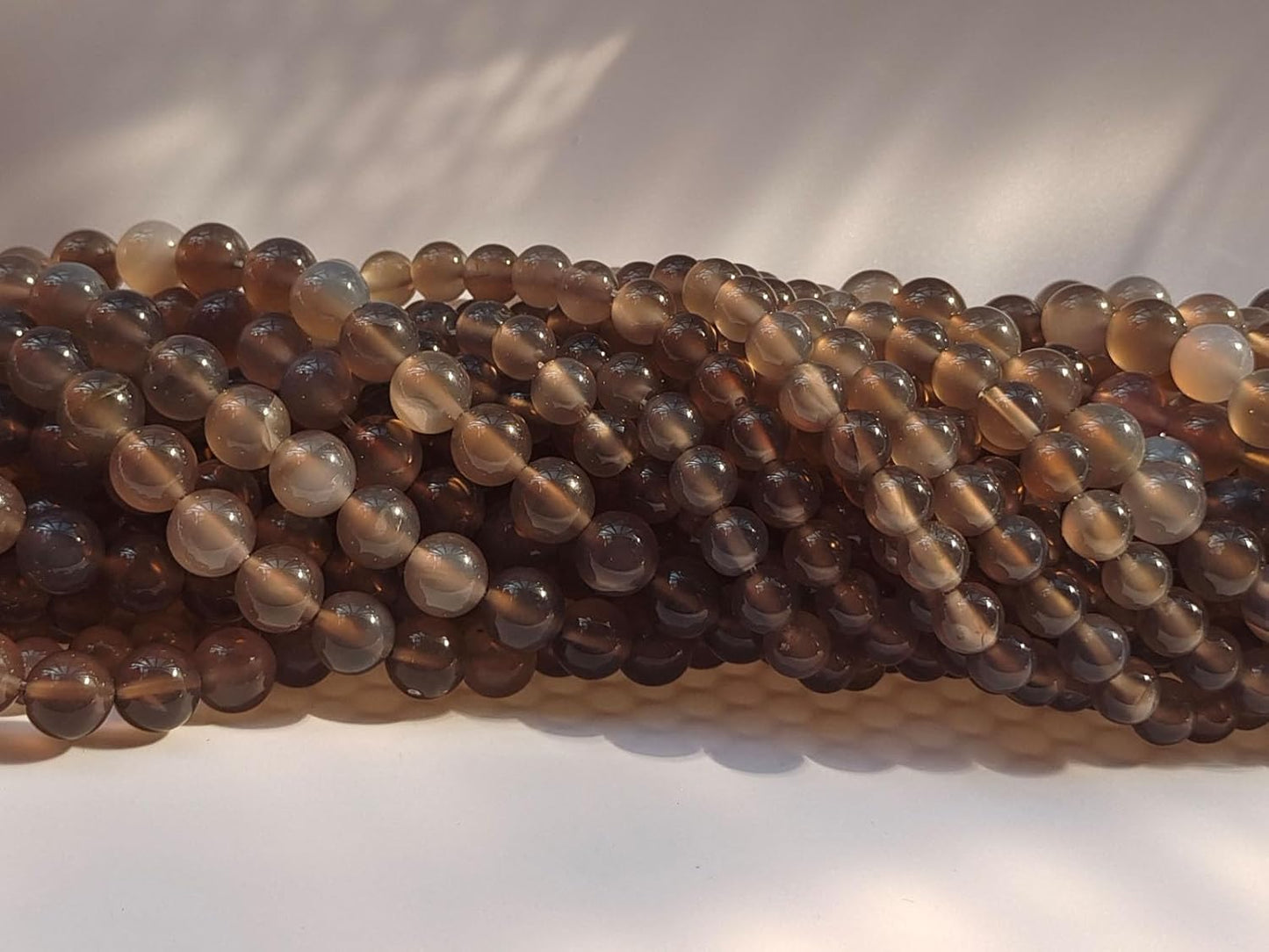 Stone Beads 10mm 60pcs Grey Agate Beads Round Loose Gemstones Beads for Bracelet Necklace Jewelry Making (10mm, 61020 Grey Agate)