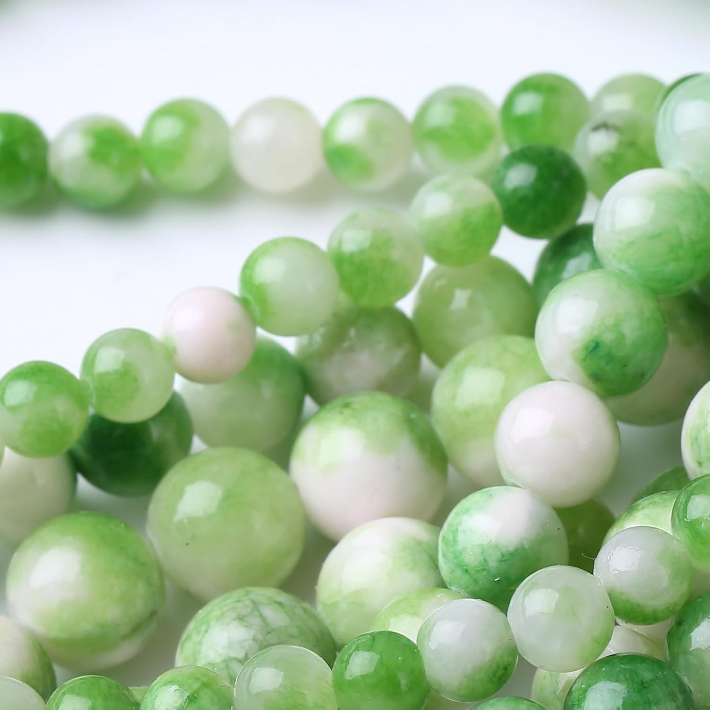 Green Persian Jade Stone Beads Gemstone Round Crystal Energy Jade Beads Stone Beads for Jewelry Making DIY Bracelet Necklace Jewelry Making 1 Strand 15.5inch 4MM