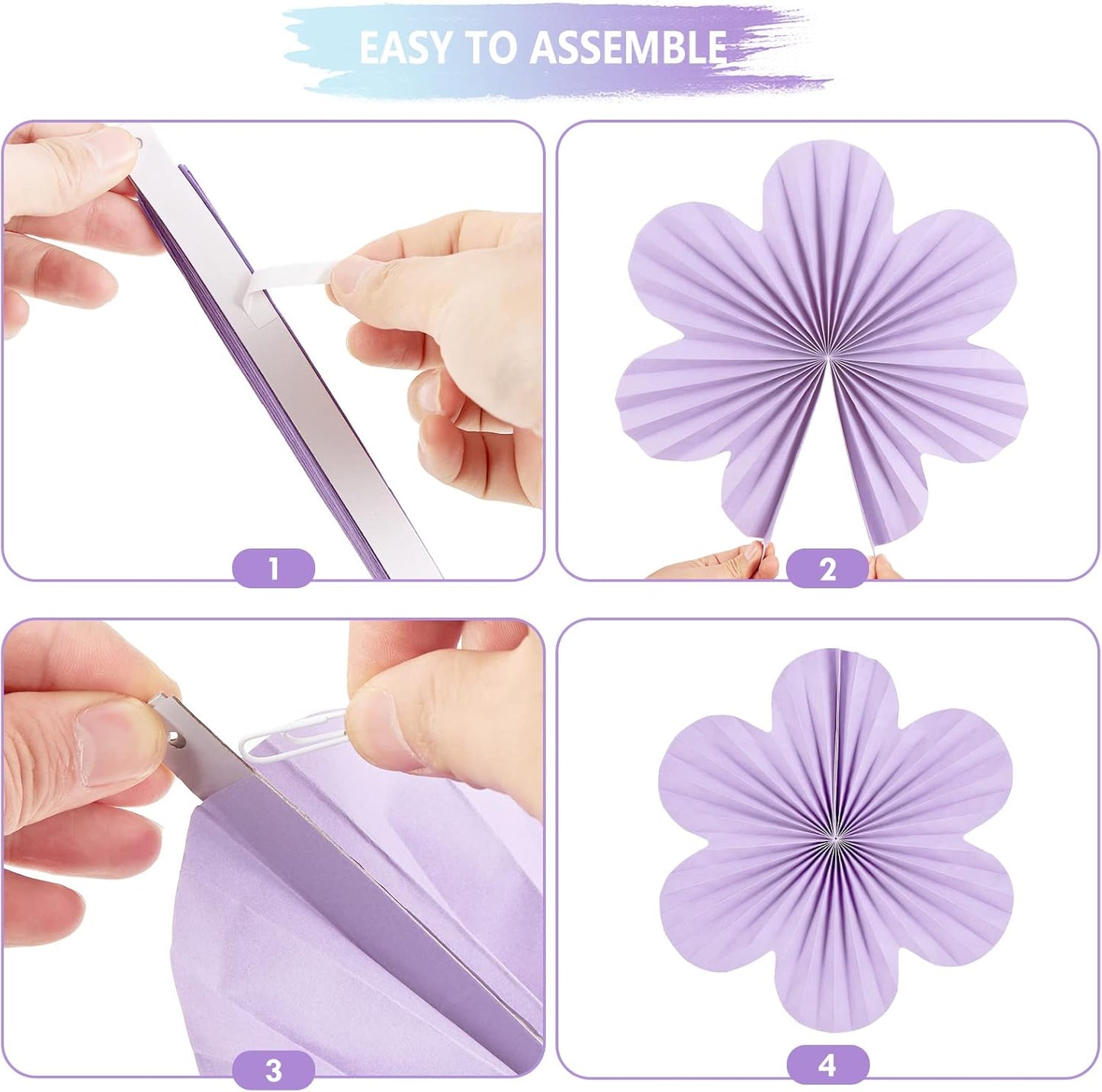 SUNBEAUTY 9 PCS Flower Party Decorations Paper Fans Classroom Decoration Paper Floral Backdrop Decor Paper Fans Decoration Hanging Paper Fans