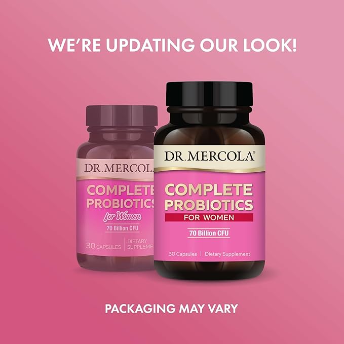 Dr. Mercola Complete Probiotics for Women - Supports Gut, Vaginal & Immune Health - Contains Lactobacillus Strains - Non-GMO, Gluten-Free & Soy-Free - 30 Capsules (30 Servings)