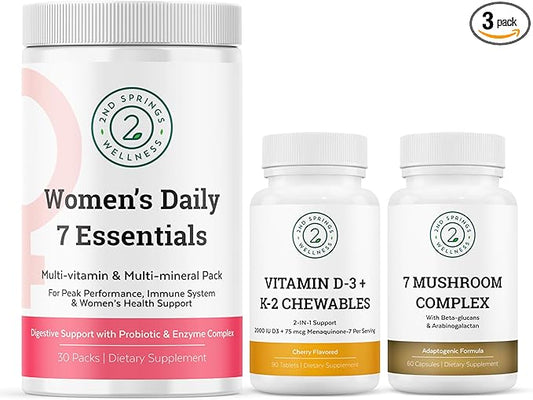 Women's Wellness Power Trio: Mushrooms, Multivitamins, and Sunshine Nutrients
