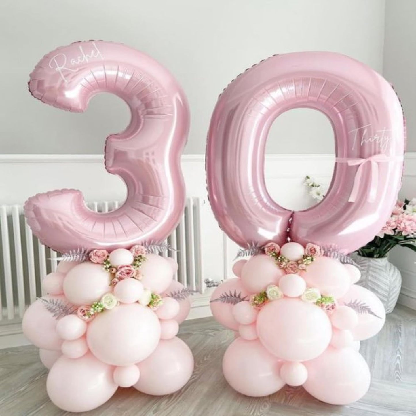 Light Pink 0 Number 40 Inch Large Balloon 0 Numbers Big Foil Helium Number Balloons 0-9 Jumbo Happy 10 20 30 50 60 80 Mylar Birthday for Baby Girl Anniversary Party Supplies (Number 0)