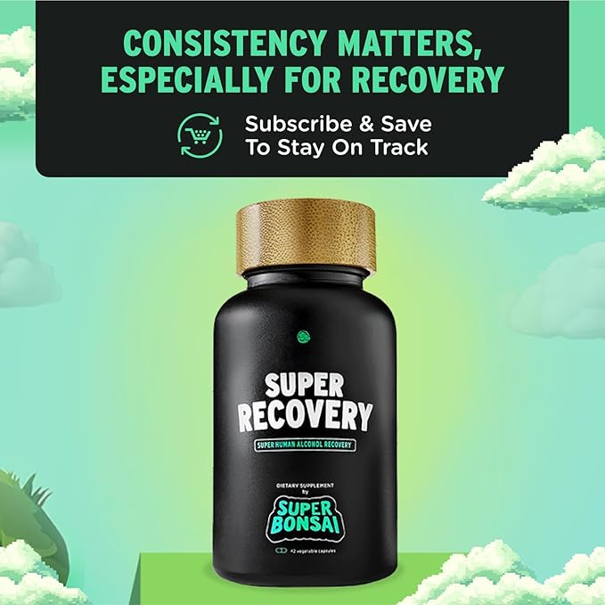 SuperBonsai Super Recovery Capsules for Post Celebration and Morning Relief - All Natural Holistic Support - 3 Capsules Taken Before Drinking and an Optional Serving After (14 Servings)