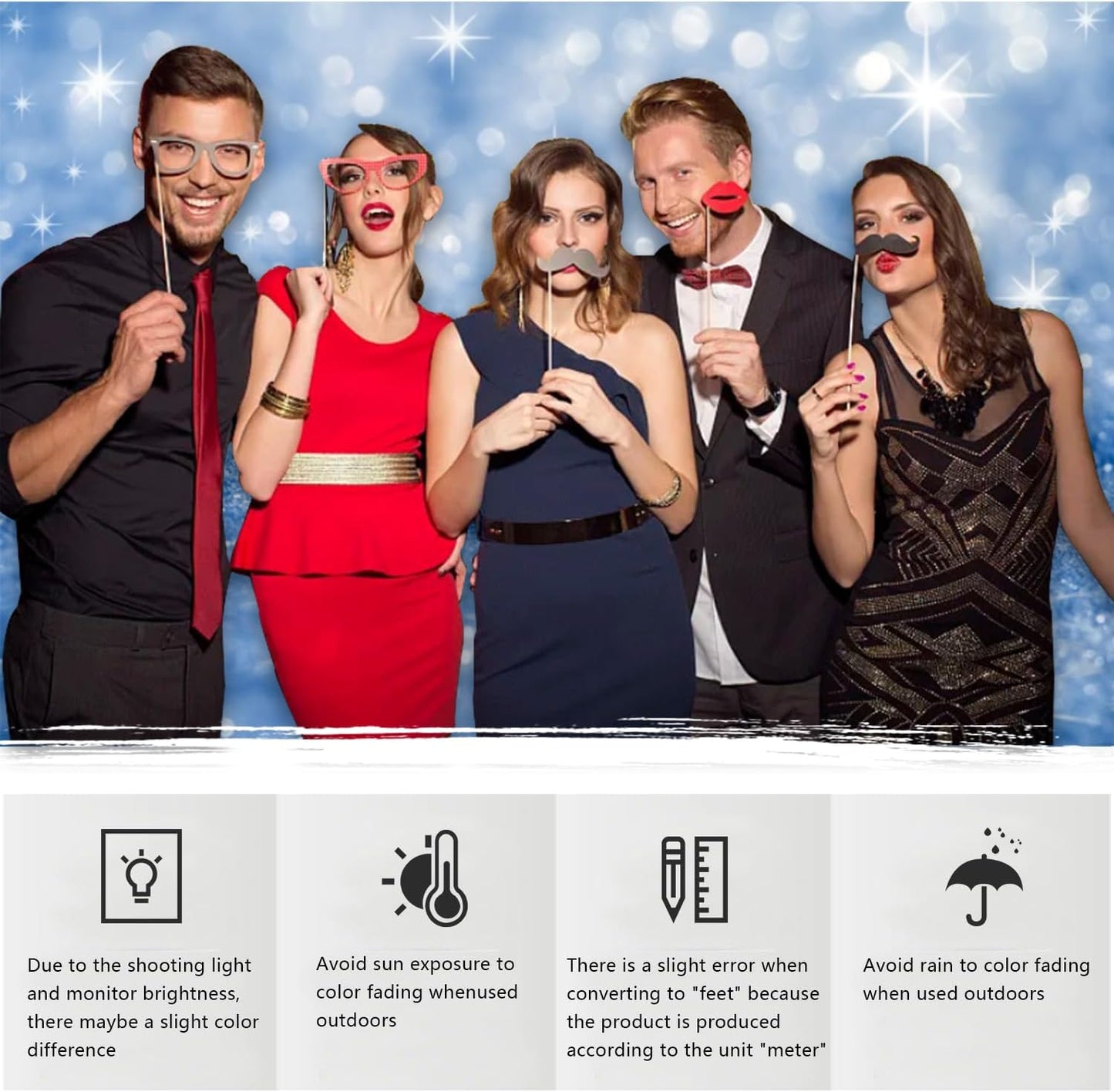 YongFoto Silver Blue Glitter Backdrop 12x10ft Silver Light Spots Blue Sequin Bokeh Photography Background Birthday Bridal Shower Wedding Photography Background Party Banner Portraits Photoshoot Props