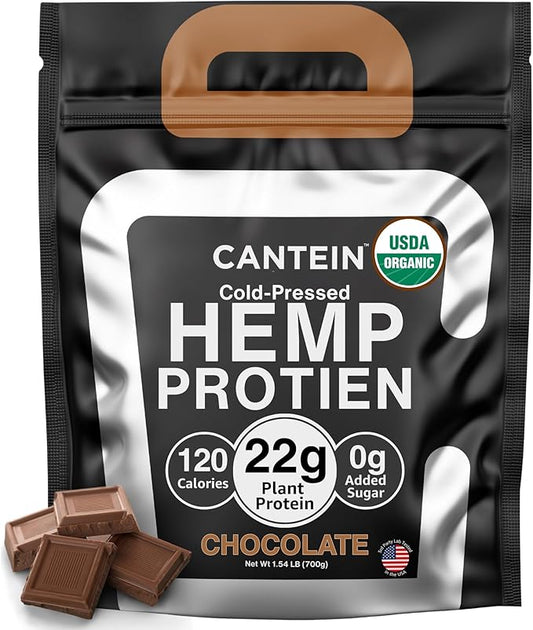 Organic Hemp Protein, Vegan Protein Powder, Clean Plant Based Protein Powder, Non Dairy Protein, Lactose Free Natural Protein, Gluten Free- 20 Servings, Chocolate